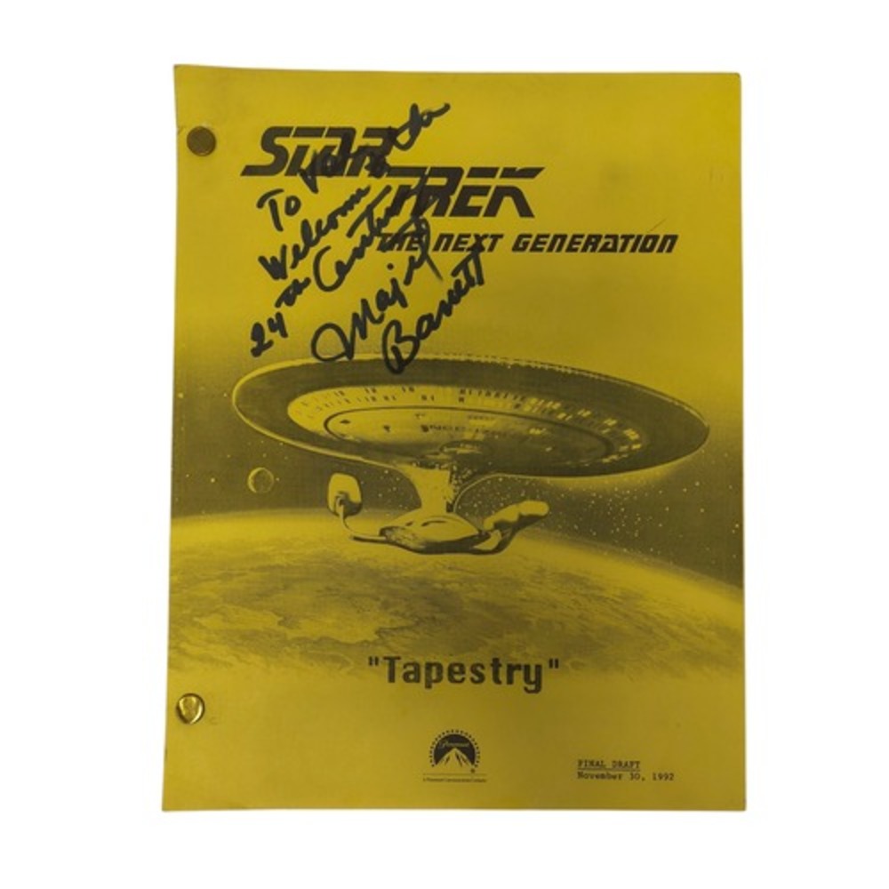 Star Trek The Next Generation Tapestry Original Script 1992 Signed Majel Barrett